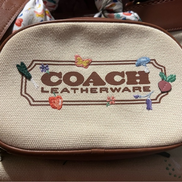 Coach Field Tote Floral w/ Matching Coach Floral Purse, Coach Scarf, & Charm - Picture 11 of 16